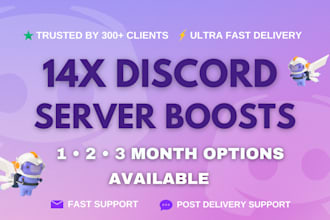 do 14x discord server boost in 30 minutes