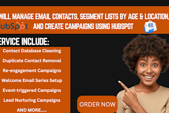 manage email contacts segment list by age location  create campaign using hubspo