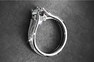 redesign 3d jewelry printing, photorealistic jewelry cad render, 3d rhino matrix