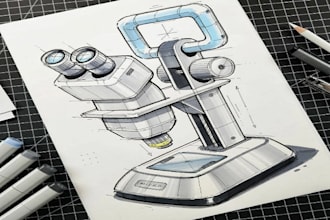 develop industrial and product design concept by sketch