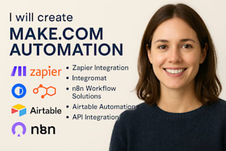 make com automation,n8n automation, zapier integration, api integration