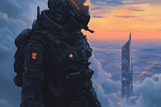 do a sci fi character illustration or sci fi character