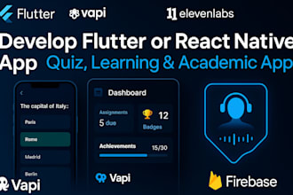 develop ai mobile quiz learning app flutter react native gpt elevenlabs voice ai