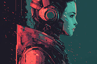 create an sci fi character art, sci fi art illustration