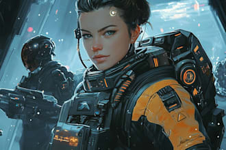 create high quality 3d character art, fantasy art, sci fi