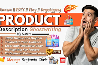 write high converting product descriptions for amazon, shopify, etsy, and ebay