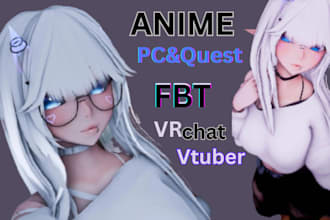 create 3d anime avatar, vrchat character, vrchat avatar, furry avatar vrc avatar