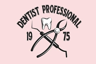 design a creative dental vintage logo  tailored to your brand identity