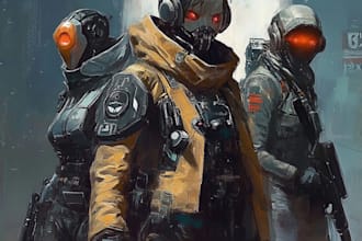 character, mech, spaceship, weapon or enviroment sci fi