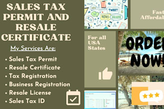 obtain your US sales tax permit and reseller certificate for all states