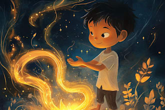 create captivating children story book illustration using ai