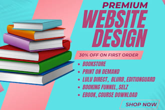 design ebook website print on demand blurb lulu direct booking shopify bookstore