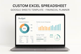 create custom excel spreadsheet google sheet template or budget tracker planner