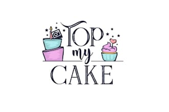 design bright fun cake topper business logo