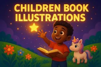 draw children storybook illustrations and children book cover