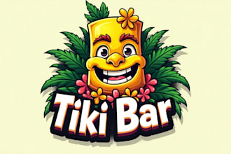 design outstanding tiki bar mascot logo design with express delivery