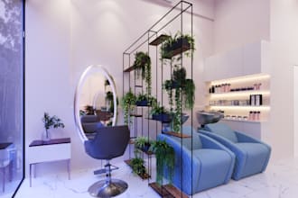 remodel luxury 3d beauty salon interior,nail salon, spa,barber shop with 3ds max