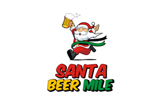 design unique mascot santa beer mile logo