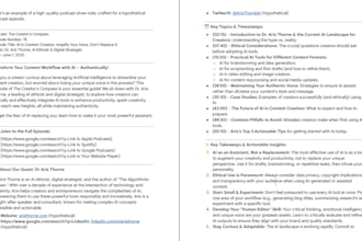 elevate your podcast with professional, engaging show notes