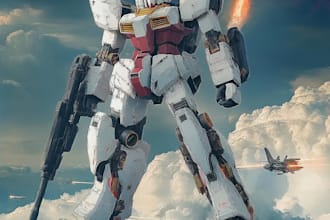 draw gundam, transformers, mecha robot in anime manga style