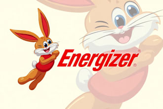 create beautiful energizer mascot logo with unlimited revision