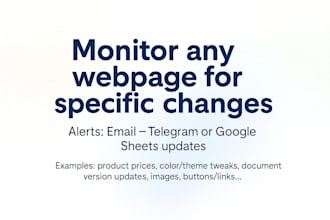build deploy webpages monitor with telegram or email alerts