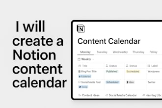 create a custom notion content calendar for creators and businesses