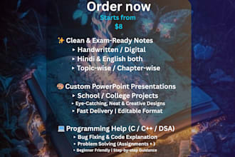 create professional notes , ppts, and coding solution