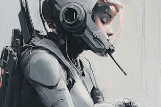 create illustration sci fi character art in my unique style