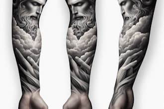 create custom realistic tattoo design, tattoo sleeve