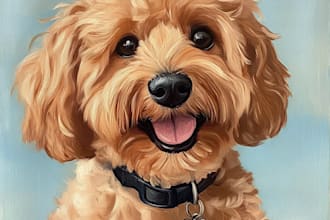 draw realistic portrait of your cat, dog or any pet