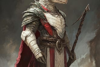 do your fantasy dnd character illustration
