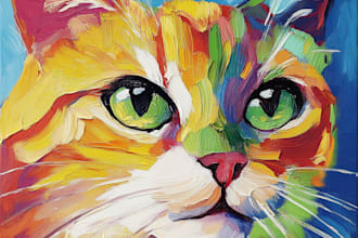 paint dog, cats, whatever pet portrait with watercolor