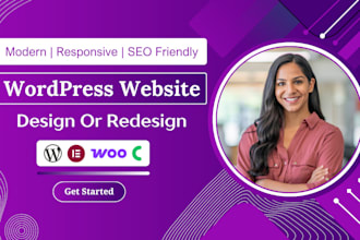wordpress website design, website development, redesign using elementor pro