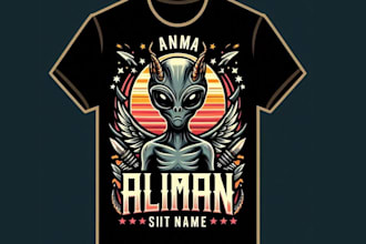 design t shirt animal alien mascot logo