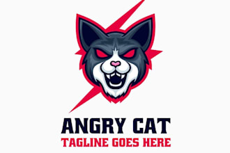 create bad cat logo  with fastest delivery