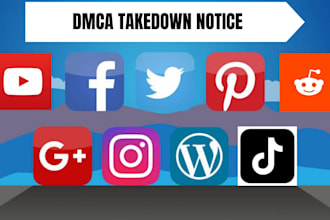 send dmca takedown notice to remove infringement from tiktok reddit fb ig yt