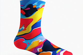 draw a custom and unique socks design art for you