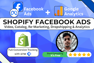 run shopify facebook ads campaign for store promotion and sales marketing, fb ad