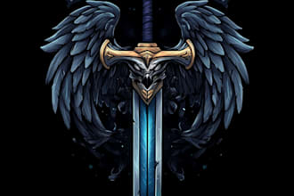draw fantasy game logo with cool unique magic style