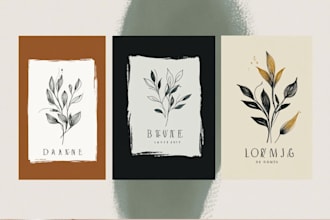 do boho hand drawn botanical minimalist logo design