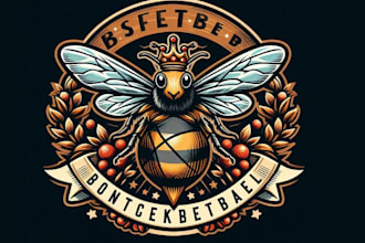 create vintage basketball honey bee logo