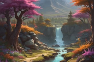design fantasy magical landscape and all concept art