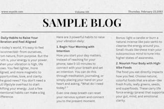 write SEO blog content for wellness and spirituality eng spa