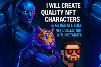 design quality nft characters and generate a full nft collection with metadata