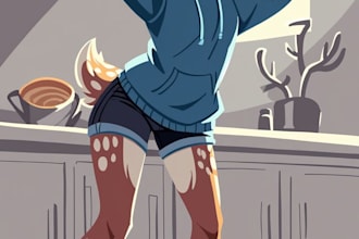 design furry reference sheet or fursona oc character for you