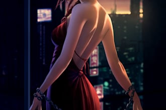 create concept art of your character for game and webtoon