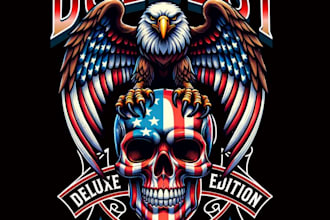design high quality vintage eagle military veteran logo with fastest delivery