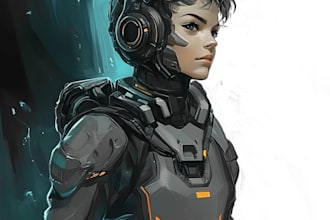 draw dnd, nft, fan art character design and concept art