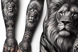 draw a unique custom tattoo design, sleeve